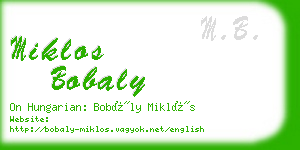 miklos bobaly business card